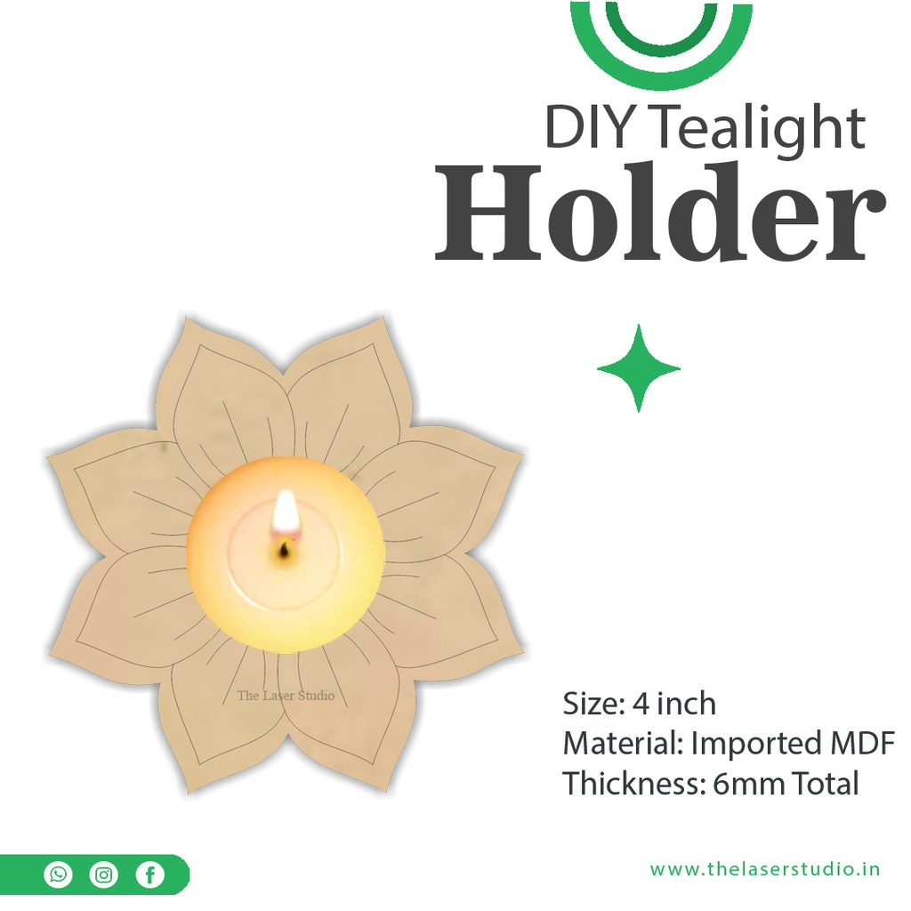 Pre-Mark Flower Tea Light Holder
